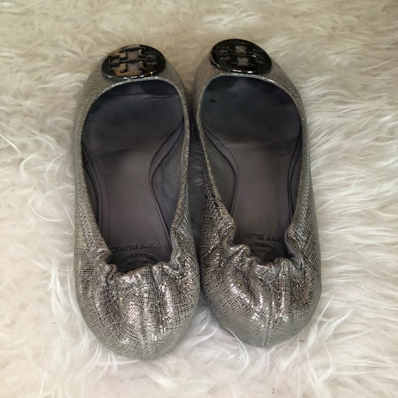 Tory Burch Silver Ballet Flats - Picture 2 of 4